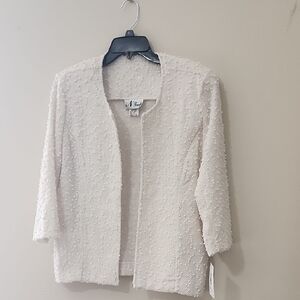N Touch Off White Jacquard Knit Blazer